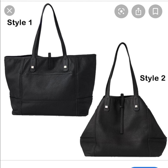 Stella & Dot Paris Market Black Leather Tote - Picture 3 of 12